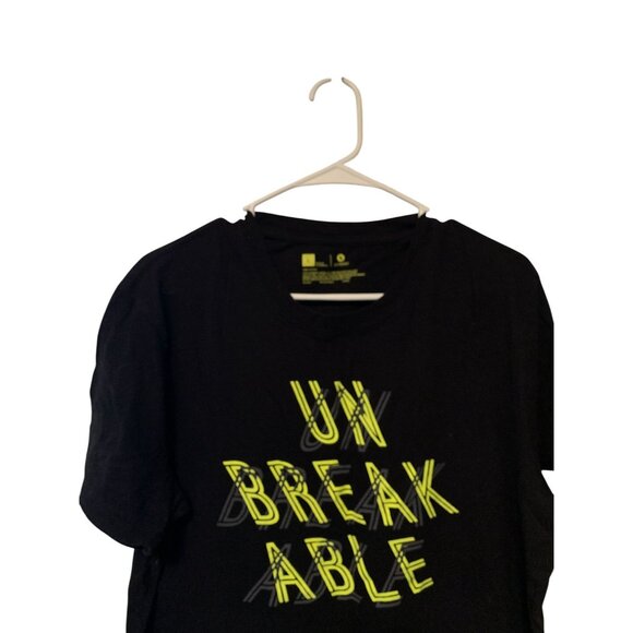 Xersion Womens Size Large Short Sleeve Black Tshirt Tee Shirt THe Unbreakable Pu - Picture 2 of 3